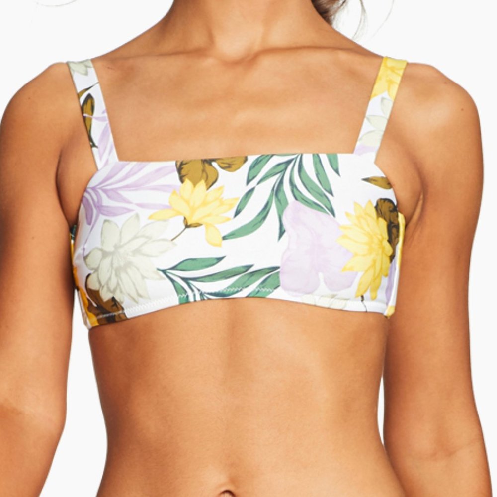 Vitamin A Nico Tropical Print Bandeau Bikini Top Size S